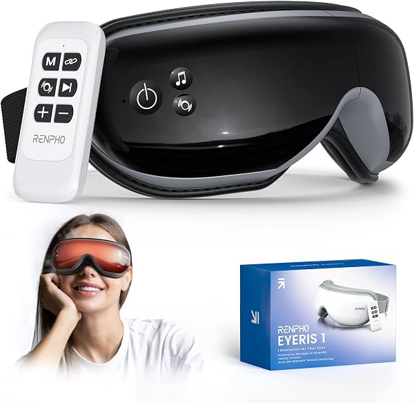 Massajador Ocular Inteligente Renpho com Compressão de Ar, Calor Suave 42 °C e Bluetooth