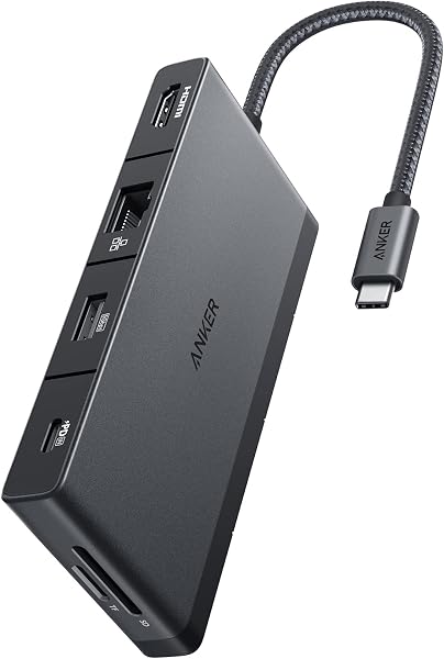 Hub Multipatro USB-C Anker 555 / Ugreen Revodok Pro (8-em-1: 4K 60Hz HDMI, Ethernet, SD, PD 100W)