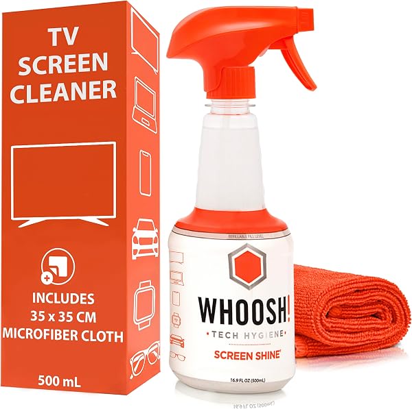 Pano de Polimento de Ecrãs Whoosh! Screen Shine Duo (Spray 100ml s/ Álcool + 2 Panos Microfibra Pro)