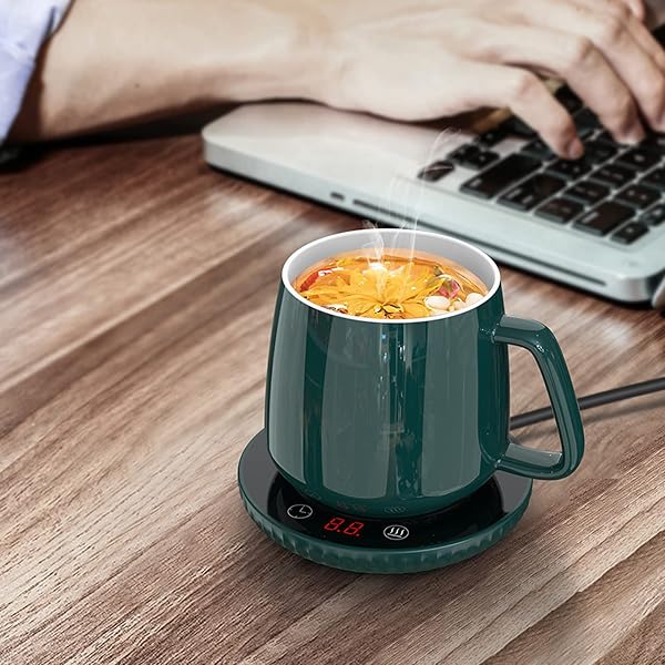 Caneca Térmica Inteligente com Base de Indução Cerâmica 55 °C Constantes