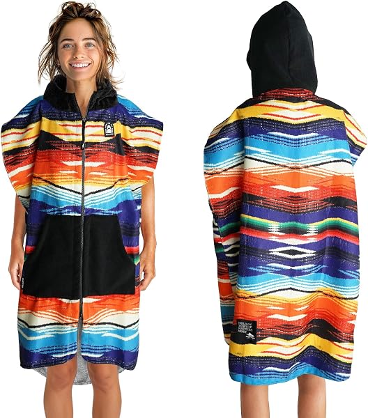 Poncho Toalha de Surf e Praia em Algodão Turco 100% com Capuz e Bolso Canguru (Rip Curl / Dock & Bay)